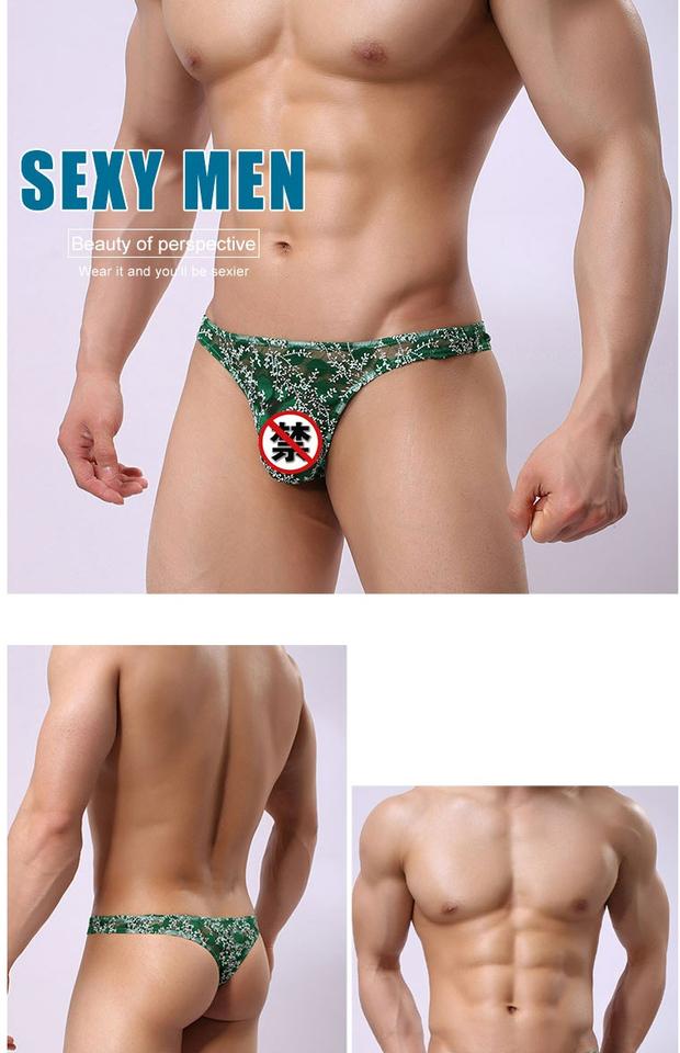 2 mảnh Đồ lót nam trong suốt Nụ lụa tơ tằm gợi cảm thoáng khí T quần gay gợi cảm eo thấp thong quan lot