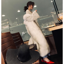 LIN CHAO ZHANG Light luxury fashion spirit High quality soft waxy marble fox fur coat