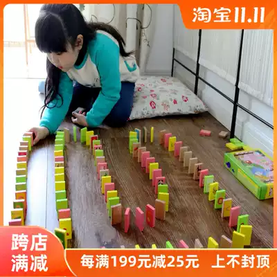 Children's wooden 100 pieces Chinese characters dominoes baby recognize words early education toys 346 years old