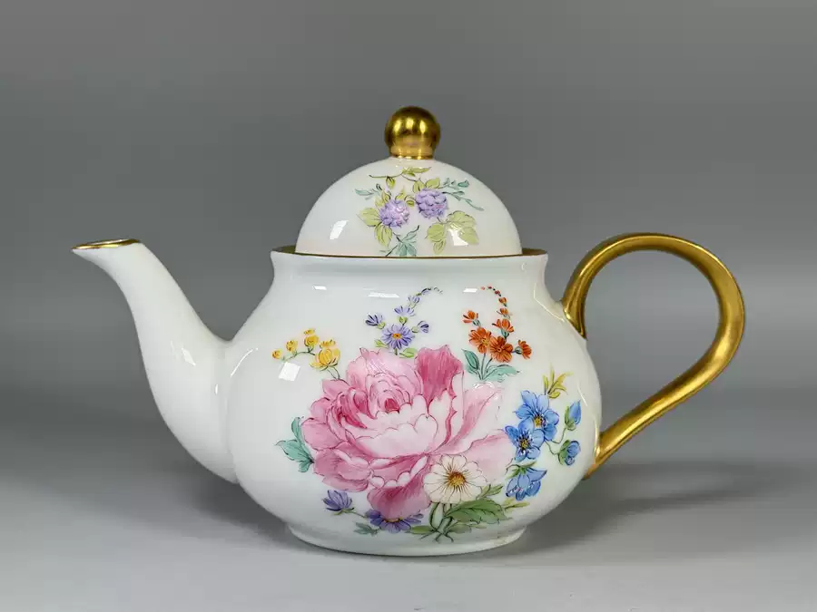 小布美術日本有田烧鹤松造祥瑞纹饰茶壶急需新品包邮A