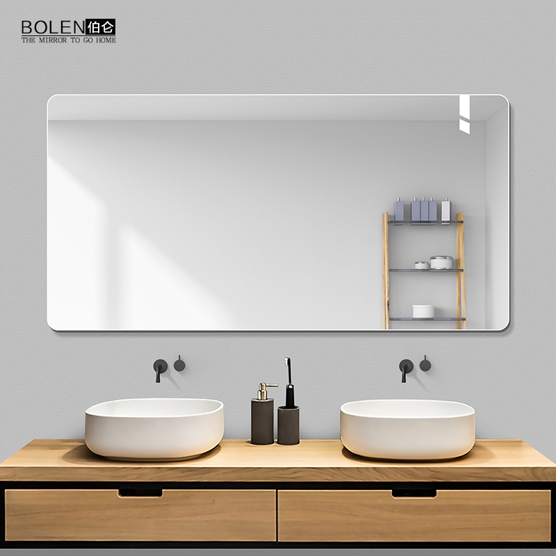 BOLEN Round corner frameless mirror Bathroom mirror Wash table mirror Powder room mirror Bathroom mirror Wall-mounted toilet mirror