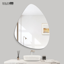 BOLEN water drop shaped bathroom mirror toilet mirror non-perforated irregular makeup mirror wall decorative mirror