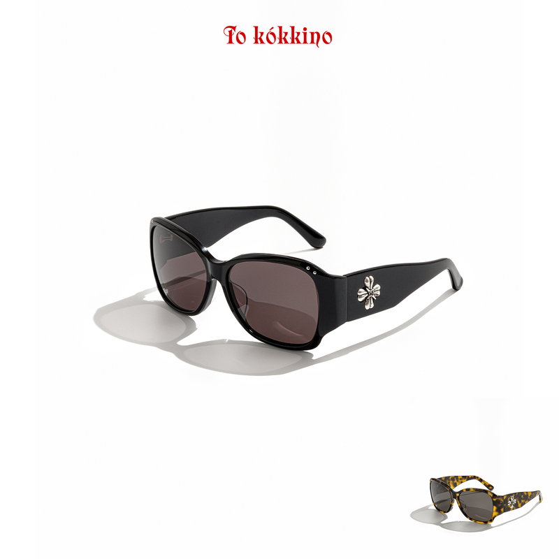 Tokokkino “Light and Shadow Etching” Eyebrow Stud Large Frame Two-Tone Sunglasses
