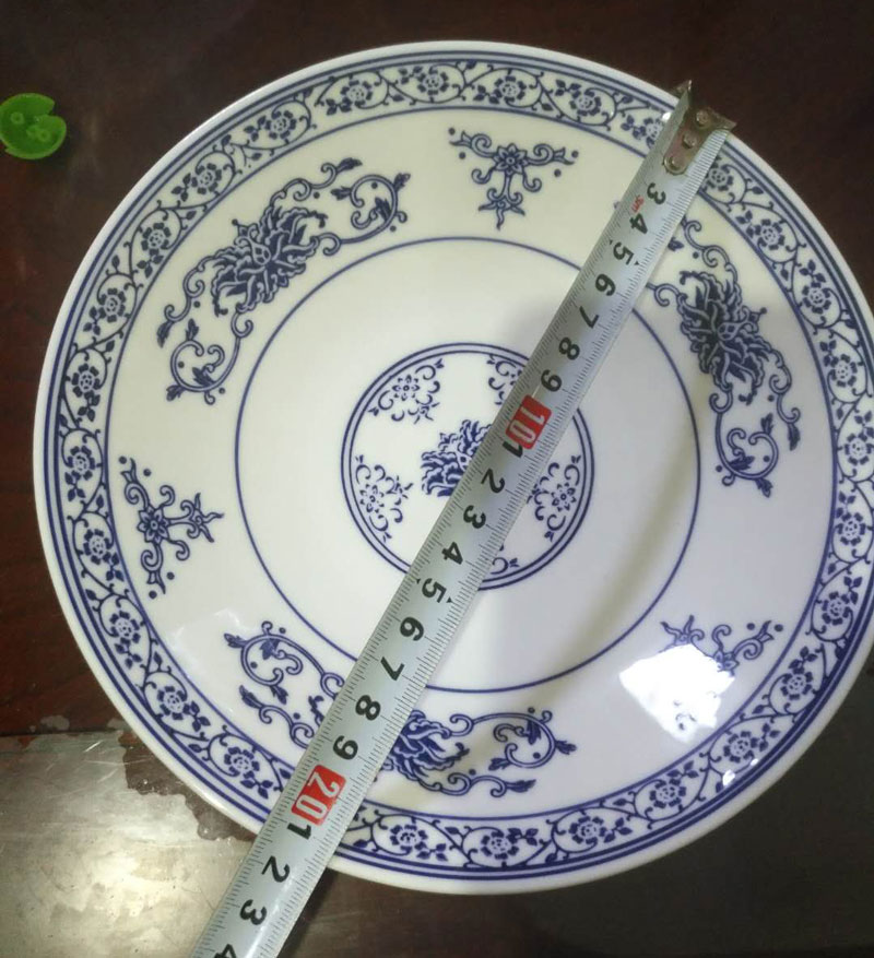 9 inch chân cao gốm tấm trái cây màu xanh và trắng nhà bánh ngọt trái tim cho Đức Phật món ăn cổ điển trang trí bộ đồ ăn - Đồ ăn tối khay đựng thức ăn