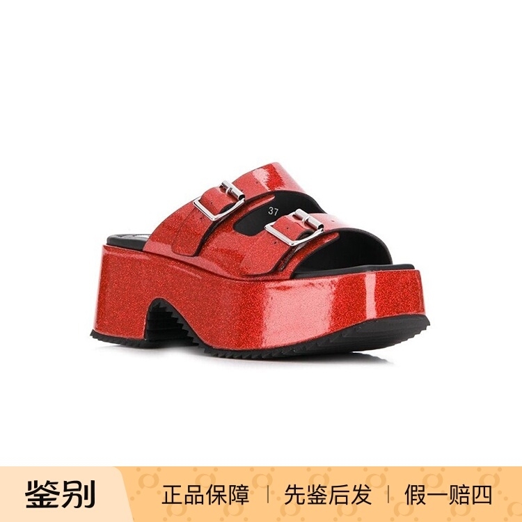 In-Stock Mcq Mcqueen Shiny Red Leather Belt Long-Leg-Lengthening Square-Toe Open-Toe Chunky Heel Height-Increasing Platform Sandals for Women Trendy In-Stock Mcq Mcqueen Shiny Red Leather Belt Long-Leg-Lengthening Square-Toe Open-Toe Chunky Heel Height-Increasing Platform Sandals for Women Trendy