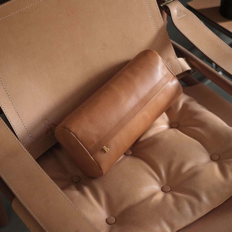 KONGLONGMOGU FULL LEATHER HAND MADE GENUINE LEATHER HOLDING PILLOW LIGHT LAVISH MINIMALIST SOFA OFFICE CAR ESCORT BACK CUSHION