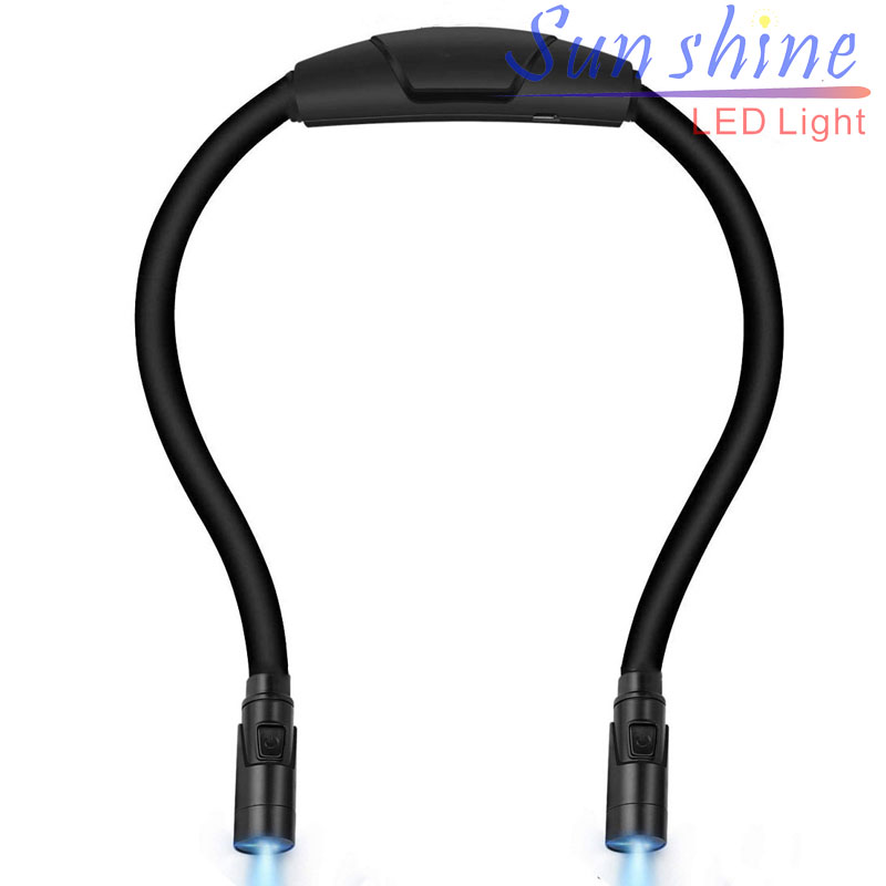 Cross border hanging neck light student eye protection LED reading light USB charging cuddle with holding light night running neck light 9 modes