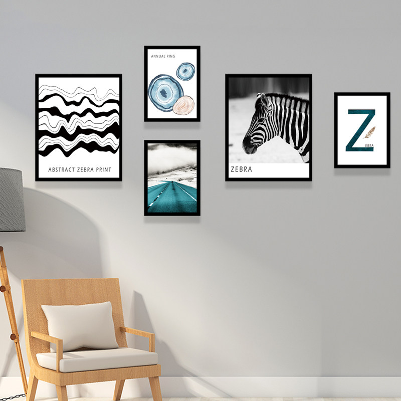 Apartment Wall Decoration Mural Nordic Wind Bedroom Photo Frame Hanging Painting Background Rental House Decoration Painting Wall Painting Genguan Painting