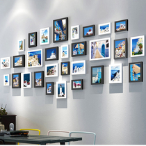 30 frame Mediterranean sofa background wall photo wall personality creative hanging wall photo frame combination large wall decoration wall painting
