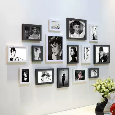 Monroe retro nostalgic painting character black and white photo wall Audrey Hepburn decorative painting photo wall photo frame wall