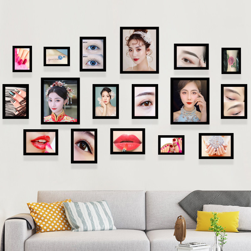 Textured embroidered photo wall photo frame background wall decoration mealemalite picture organic glass picture frame beauty salon decoration