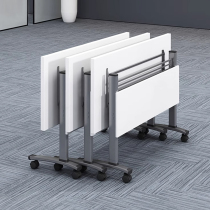 Folding training table desk and chair combination tutoring class educational institution long conference table double mobile long table with wheels