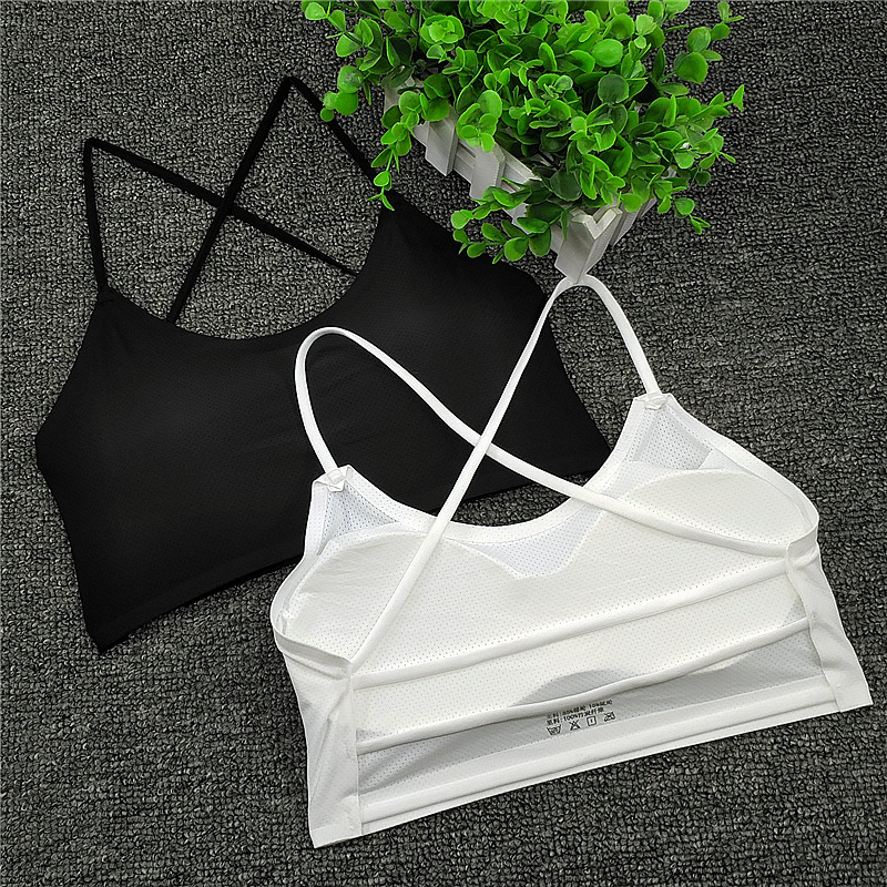 Lưng đeo chéo đẹp gợi cảm trở lại sling nữ dây đeo vai mỏng băng lụa mà không có dấu vết quấn ngực chống nhẹ ống đồ lót - Ống bra quây