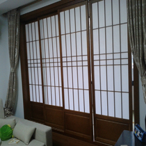 Promotional environmental protection tatami rice camphor pine sliding door and room tatami sliding door Japanese lattice door partition customization