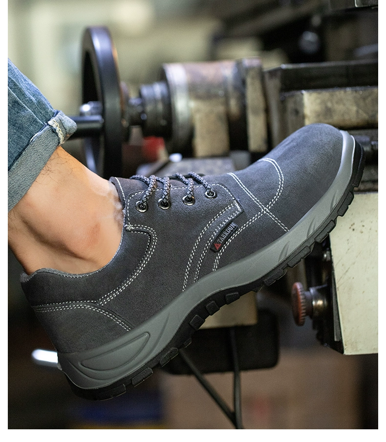Labor protection shoes for men, anti-smash and anti-puncture, steel toe cowhide, welder work, non-slip, winter shoes, solid bottom, wear-resistant