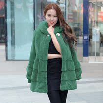 Whole leather Rex Rabbit Fluffy Fur Coat Women 2021 Autumn and Winter New Long Korean Women Rex Rabbit Mauler Man