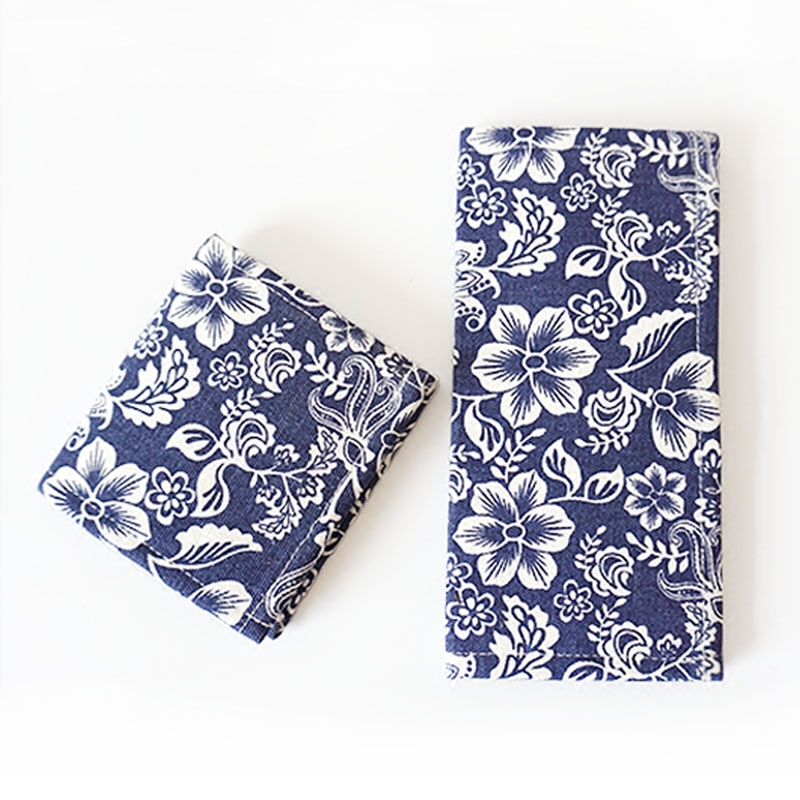 Simple ultra-thin section of girls mini wallet retro women canvas folding small fresh fabric handmade wallet card bag