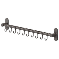 Kitchen rack hook punch-free hanging rod storage rod spatula spoon knife holder wall-mounted row hook storage