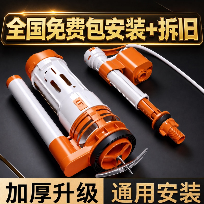 Includes Installation of Toilet Tank Accessories, Universal Inlet Valve, Drain Valve, Old-Style Toilet, Squat Toilet, Water Inlet Valve, Flush Valve