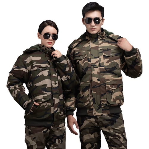 Зимний дорожный камуфляжный утепленный износостойкий хлопковый пуховик для работы