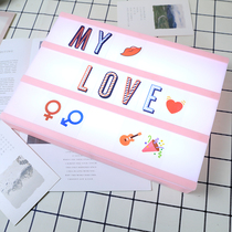 LED luminous A4 light box English proposal alphanumeric 5201314 light props scene layout confession indoor