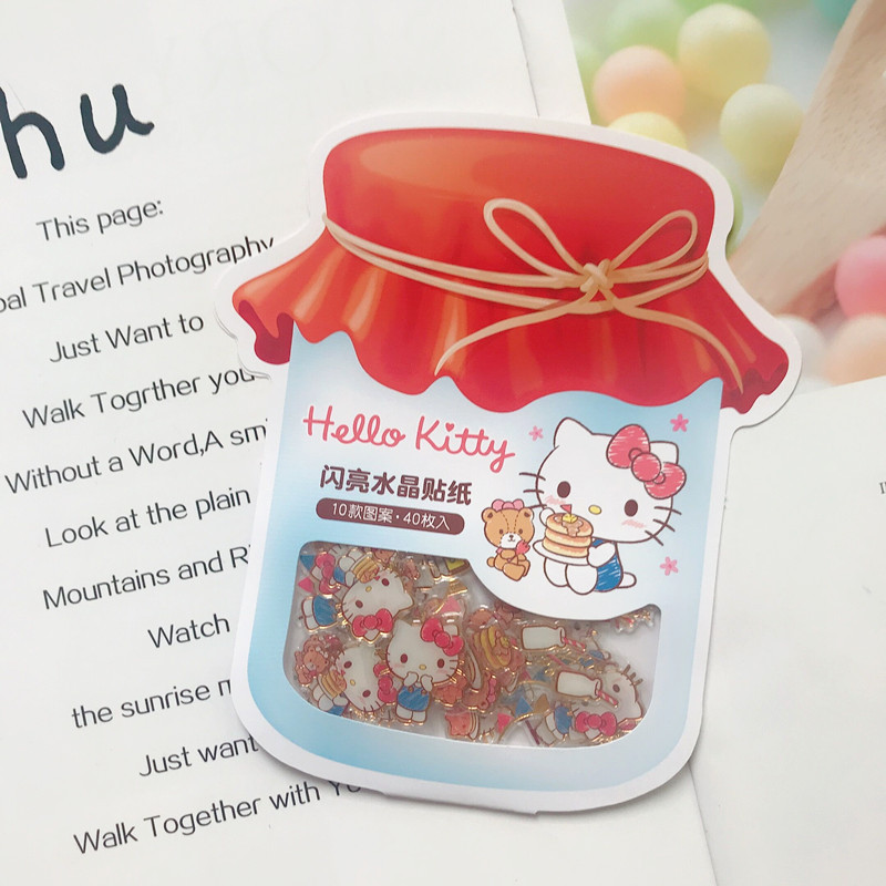 KT Honeypot & 40Cartoon Merlot Gemini ins Girlish heart Hand account album decorate Stickers diy children crystal Stickers jelly