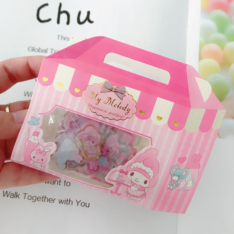 Merlot Box & 26 PiecesCartoon Merlot Gemini ins Girlish heart Hand account album decorate Stickers diy children crystal Stickers jelly