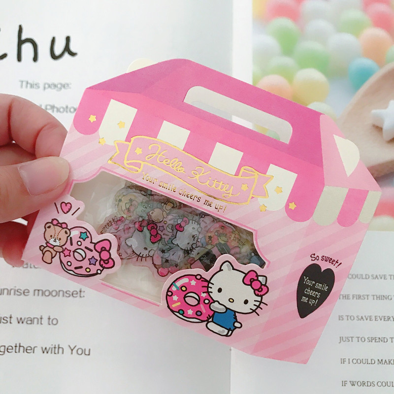 KT Doughnuts & 26 PiecesCartoon Merlot Gemini ins Girlish heart Hand account album decorate Stickers diy children crystal Stickers jelly