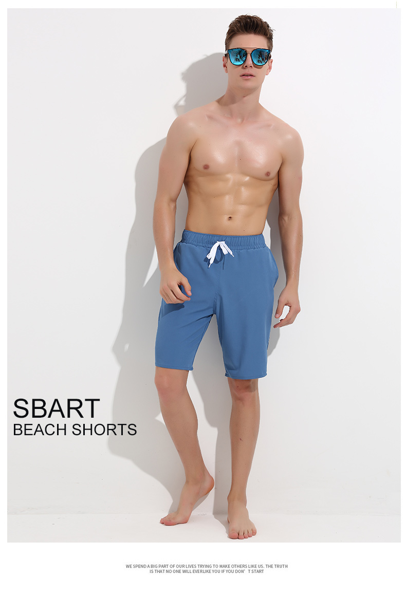 Shark Barr Quần nhanh đi biển Quần nam thoải mái thư giãn bên bờ biển Khu nghỉ dưỡng bơi năm điểm Đồ bơi kích thước lớn Quần short Quần lớn 衩 Thủy triều mùa hè - Quần bãi biển 	quần dù đi biển	