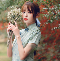 High-end cheongsam noble fashion young girls can wear daily improvement Sweet slim thin summer short women