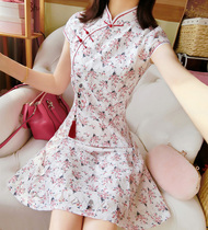 Chuandai cheongsam 2021 new high-end atmospheric lace summer dress French young fashion improvement