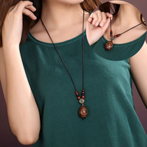 Sweater chain long retro style literary pendant female simple decoration Joker pendant accessories ethnic style necklace winter