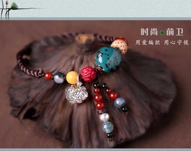 Yan Yu Jiangnan vòng chân nữ nguyên bản dệt tay bằng bạc 925 khóa retro cá tính đơn giản phiên bản Hàn Quốc của chuỗi chân gió quốc gia lắc chân chuông