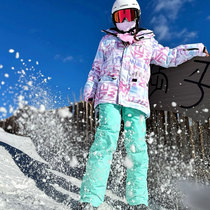 Ski suit womens winter outdoor windproof and water-repellent ski suit warm and moisture-repellent single and double board bib snow pants