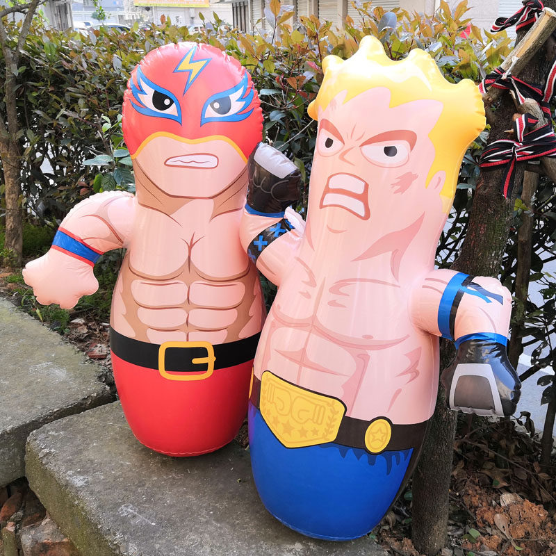 Children's inflatable tumbler toy inflatable boxing column fitness puzzle inflatable muscle man