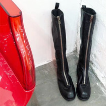 Guidi handmade boots (often) new PL3 front zipper thick heel inverted boots female knight boots leather high boots