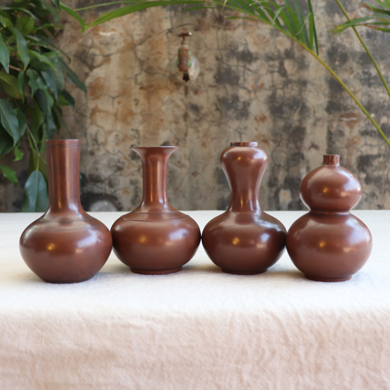 Yunnan Jianshui purple pottery ceramic vase handmade phoenix tail Zun straight mouth garlic head gourd bottle boutique beauty bottle