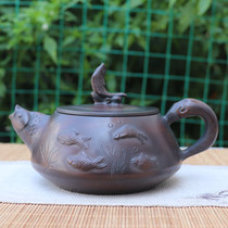 South Jianshui Purple Pottery Teapot Tea Tea Set Black Pottery Pot handmade pots Jiantao Pots Fields Sharp hand to make fine fish interesting pots