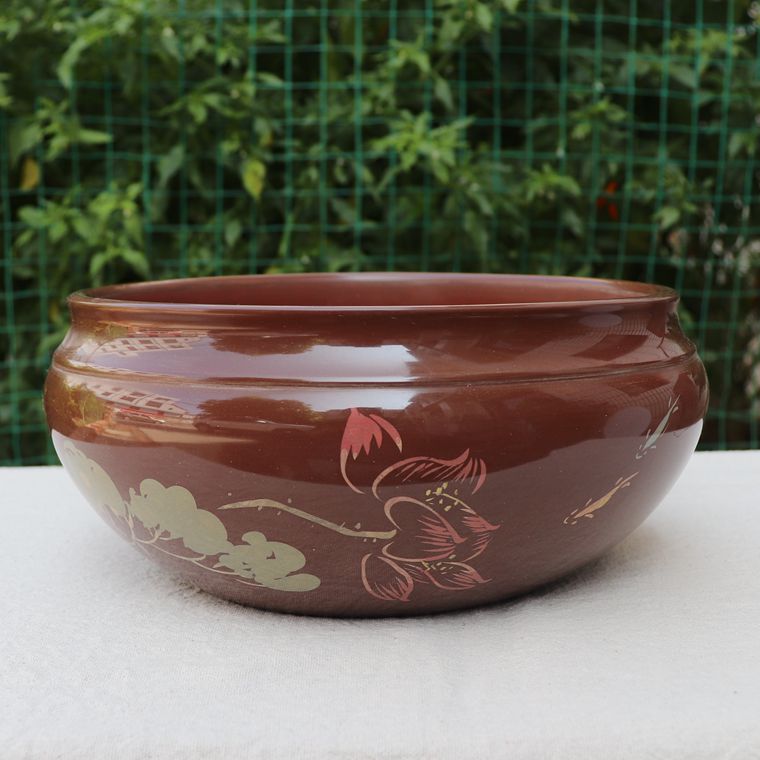 Yunnan Jianshui purple pottery tea cup tea sea small feng shui tank hydroponic flower pot famous Dai Tianqing cup wash tea wash pen wash 3