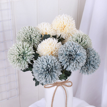  European-style high-end green onion ball flower ball thorn ball simulation flower silk flower fake flower wedding guide table tennis chrysanthemum dandelion