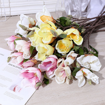  Simulation flower magnolia living room dining table floor decoration Wedding decoration bouquet flower arrangement vase set
