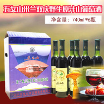 Liaoning Wunushan Milan Shuangqing wild original juice mountain grape wine a box of 6 bottles of New Years gift Thanksgiving