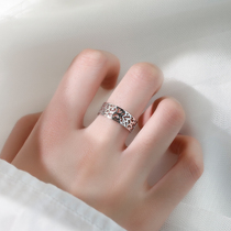 925 sterling silver open wide ring female hollow simple Korean version joint index finger ring Male middle finger ring personality tide ring