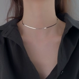 Ожерелье, брендовая цепочка до ключиц, короткий чокер, подвеска, серебро 925 пробы, простой и элегантный дизайн