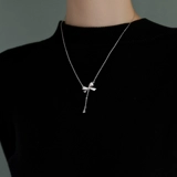 Подвеска с бантиком с кисточками, свитер, серебро 925 пробы, легкий роскошный стиль, изысканный стиль