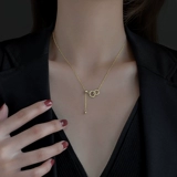 Ожерелье, кольцо, цепочка до ключиц, серебро 925 пробы, коллекция 2023, легкий роскошный стиль, изысканный стиль