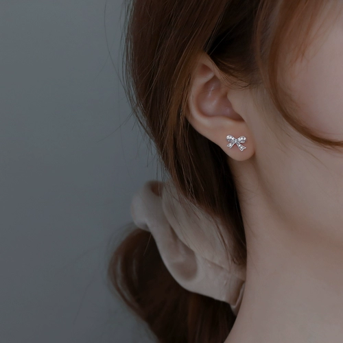 Серьги с бантиком, серебро 925 пробы, изысканный стиль