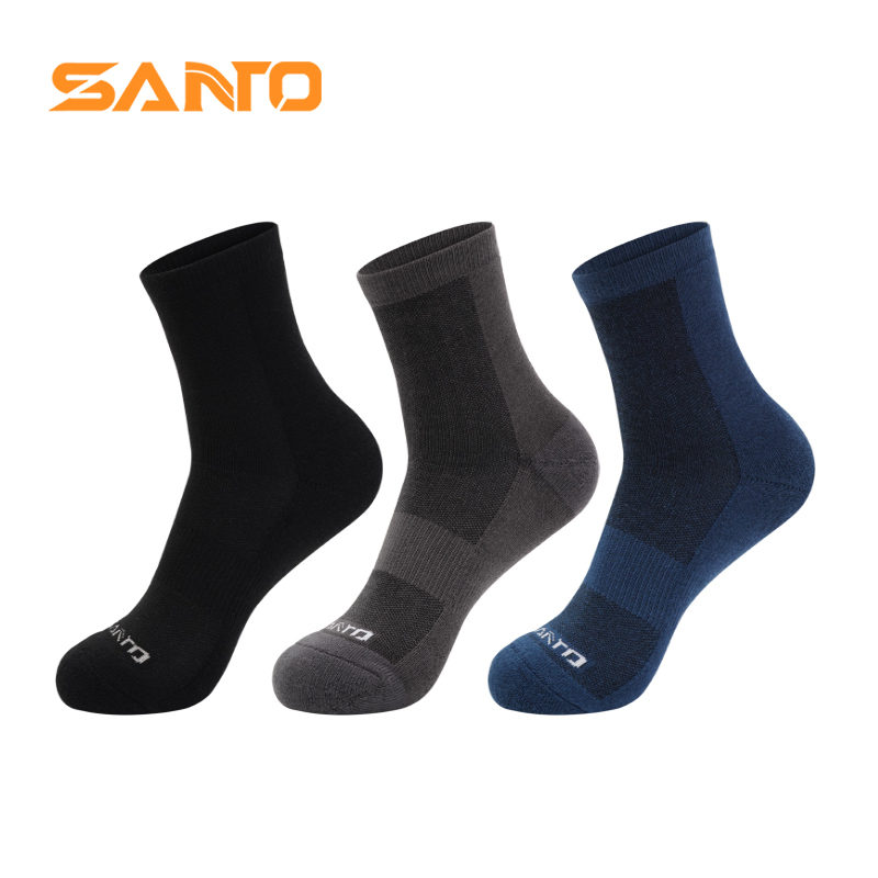 3 Pairs of Mountain Sports Outdoor Socks Mid-Tube Warm and Deodorant Men and Women Spring & Fall Mountaineering Hiking Running Socks