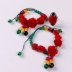 Đen tuyết chuông mã não vòng tay vòng chân Palace gió quốc gia cổ sexy đồ trang sức handmade mắt cá chân Cinnabar đơn giản Peach lừa lắc chân nữ nhật bản Vòng chân