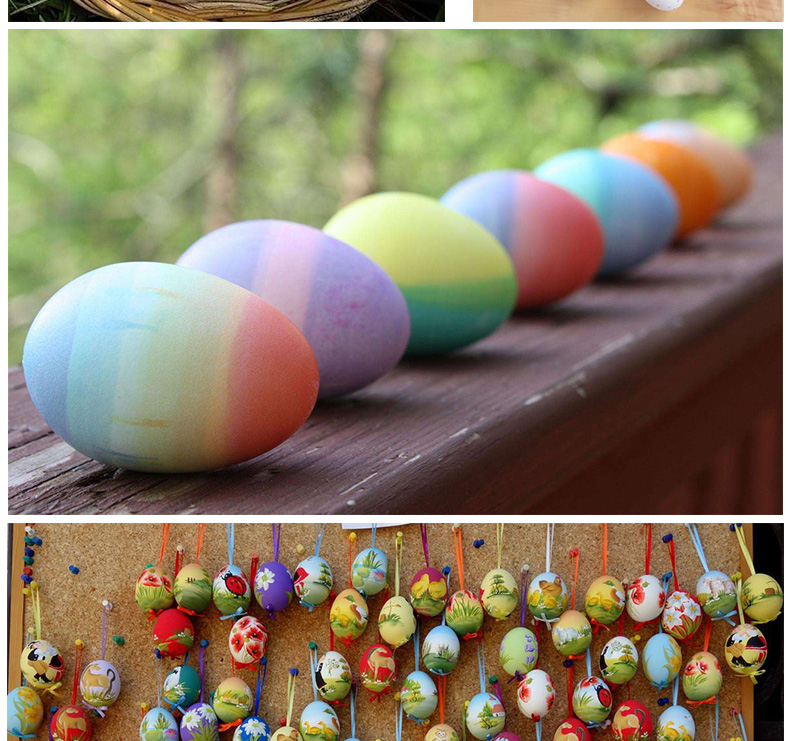 Mô phỏng bằng gỗ trứng trứng vịt trứng trẻ em chơi nhà đồ chơi DIY painted graffiti Easter egg mô hình